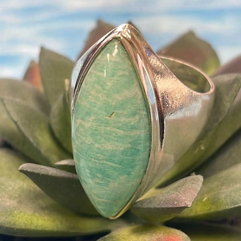 Amazonite Silver Ring - image 5